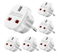 Dhqkqg Adaptateur Prise UK vers France, 6 Pièces Adaptateur de Voyage Europe Francais, Adaptateur Prise pour la Connexion d'appareils étrangers, par ex. Allemagne Espagne France Italie