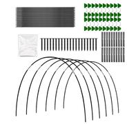 Dhqkqg Arceau pour Serre Tunnel, 30 Pièces Kit de Maison de Cerceau de Jardin, Arceau pour Tunnel Serre de Jardin, Garden Arceaux pour Serre Tunnel avec Pointes et Clips pour la Protection des Plantes