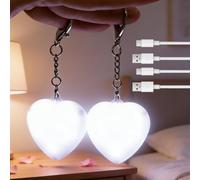 Dhqkqg Lampe De Sac À Main Portable,2pcs Purse Light,Coeur Atmosphère Lumière,Sensor Touch Activated Light,Lumières de Sac À Main,Rechargeable USB LED Porte-Clés,Cadeaux pour Les Mères et Les Copines