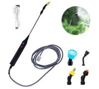 Dhqkqg Pulverisateur Electrique, Pulverisateur pour Toiture, 3.7V/1A Pulverisateur de Jardin Electrique, Pulvérisateur à Batterie avec 4 Buses Et 3M de Tuyau, USB Rechargeable, pour Jardin, Pelouse