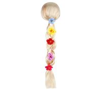 Dhqkqg Raiponce Perruque pour enfant blond princesse tresse, perruque de costume de Raiponce pour enfants, accessoire de costume pour enfants avec artificiels, pour contes de fées, carnaval, fête à
