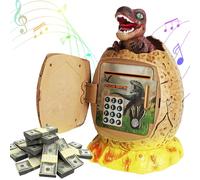 Dhqkqg Tirelire Enfant,Tirelire Electronique pour Enfant,Œuf de Dinosaure Tirelire avec Code de Sécurité, Musique Lumineuse, pour Fille et Garçon, pour Noël, Anniversaire, Pâques