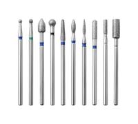 DHRCONPA Jeu de forets à ongles en diamant, tête de polissage en carbure, outils de brosse for enlever la fraise, 10 pièces/boîte