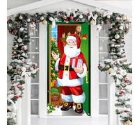DHRUTI Couverture de Porte de Père Noël Decoration Suspendue Bannière Toile de Fond de Noël,Joyeux Noël Bannière de Porte pour Décoration Vacances Noël et Nouvel (Père Noël)