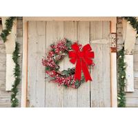 DHRUTI Noeuds de Noël 12 * 14 inch Grande Rouge Noeud de Ruban de Noël, Arcs de Noël en Velours Mat Decoration de Noël pour Guirlande de Noël, Sapin de Noël, Cadeaux Artisanat (3PCS)