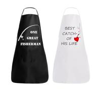 DHSBGWSX 1 Ensemble De Tabliers De Couples Imprimés, Cadeaux De Mariage, Tabliers De Cuisine Pour Couples, Tabliers De Couples De Jardinage, Tabliers De Chef Pour Hommes (Noir, Blanc)