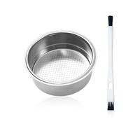 DHSBGWSX 1 filtre à café en acier inoxydable argenté, brosse de nettoyage, panier filtrant monocouche, compatible avec plusieurs modèles de machines à café, 1 unité