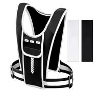 DHSBGWSX 1 Gilet Réfléchissant avec 2 Bandeaux De Sport, Sac De Gilet De Course Réfléchissant, Gilet De Sport Réglable, Gilet De Sécurité pour La Course De Nuit, Sac À Dos De Course Et De Cyclisme