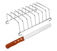 DHSBGWSX 1 grille à pain et 1 couteau à pain, ustensiles de cuisine, accessoires de cuisine, grille à pain grillé, grille à pain en acier inoxydable, coupe-pain en acier inoxydable.