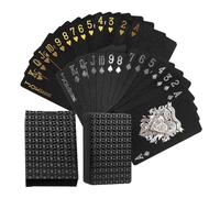 DHSBGWSX 1 jeu de cartes à jouer en plastique, cartes à jouer étanches, cartes à jouer en plastique, jeu de fête, facile à transporter, idéal pour les couples, les réunions de famille (noir)