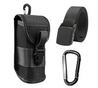 DHSBGWSX 1 sac à lunettes, équipé de 1 ceinture et 1 crochet en métal, poche extérieure, étui à lunettes de soleil, accessoires de plein air, accessoires de sac à dos, Noir , taille unique
