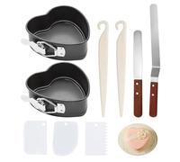 DHSBGWSX 2 moules à gâteau Love, 4 outils de démoulage, 3 grattoirs, moule à gâteau en mousseline de soie, moule à gâteau anti-adhésif