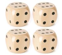 DHSBGWSX 4 cubes en bois, jeux de table, dés de jeu à six côtés, dés en bois massif, dés à points, ensemble de dés pour jeux de table