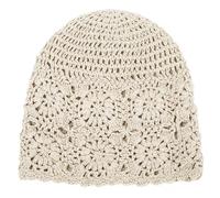DHSBGWSX Bonnet en Coton Tricoté - Bonnet d'Été Ample et Fin - Au Crochet - Pour Femme - Convient Pour Différentes Formes de Tête et de Visage (Beige), Taille Unique