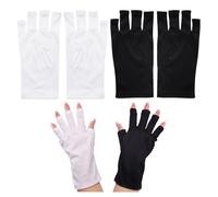 DHSBGWSX Gants sans doigts - Lot de 2 paires - Noir et Blanc - Taille 23 x 10 cm - Protection UV - Accessoires de protection pour nail art