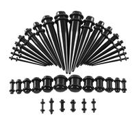DHSBGWSX Kit d'extension d'oreille 36 pièces - Barre d'extension en acrylique - Élargisseur de conduit auditif - Outil de piercing (noir) - 36 pièces - Acrylique - 0.17 grammes