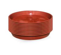 DHSBGWSX Lot de 10 mini pots en terre cuite - Plateau pour plantes en pot - Bac de jardin - Base de pot de fleurs (rouge)