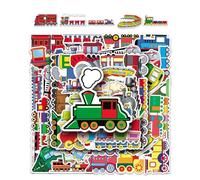 DHSBGWSX Lot de 100 autocollants de train de dessin animé, autocollants décoratifs à faire soi-même, imperméables, adaptés aux réfrigérateurs, ordinateurs portables, skateboards, scrapbooking, bagages