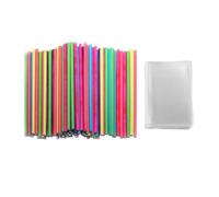 DHSBGWSX Lot de 100 bâtonnets à sucettes, 150 x 3,5 mm, 100 sacs d'emballage, bâtonnets à sucettes, bâtons à sucre, tiges à gâteau, poignées de barre à gâteau