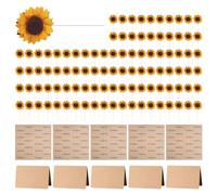 DHSBGWSX Lot de 100 fleurs de tournesol artificielles, 5 pendentifs, 5 boîtes, bouquet de tournesol artificiel, décorations de tournesol, fleurs en papier, guirlande de tournesol, bouquet miniature