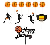 DHSBGWSX Lot de 11 décorations de gâteau de basket - Multicolore - Décoration de gâteau d'anniversaire