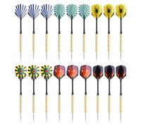 DHSBGWSX Lot de 18 fléchettes cuivrées avec pointe en acier, cible en métal, fléchettes à tige en métal, fléchettes multicolores, pour débutants, professionnels