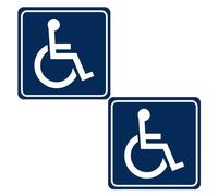 DHSBGWSX Lot de 2 autocollants pour voiture handicapés, adaptés aux personnes handicapées, panneau de passage, autocollant de sécurité (bleu)