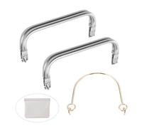 DHSBGWSX Lot de 2 clips en aluminium, 1 poignée, porte-monnaie, crochet de sac, cadre de portefeuille, fermeture crochetée, boucle de fermeture pour portefeuille