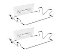 DHSBGWSX Lot de 2 porte-sacs à ordures avec 2 autocollants muraux, support de sac poubelle monté au mur, porte-sac de transport, cintre en acier inoxydable,