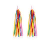 DHSBGWSX Lot de 2 serpentins de vélo pour enfants, pompons de poignée de vélo, accessoires de poignée, décoration de ruban coloré pour vélo