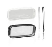 DHSBGWSX Lot de 2 trousses à crayons transparentes, 2 lanières, sac de papeterie étanche, petite trousse de maquillage, sac de rangement multifonctionnel, fournitures étudiantes et outils,