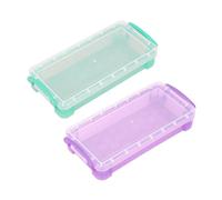 DHSBGWSX Lot de 2 trousses à crayons transparentes, empilables, boîte de rangement multifonctionnelle, grande capacité