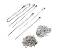 DHSBGWSX Lot de 200 chaînes à boules et porte-clés - Couleur : argenté