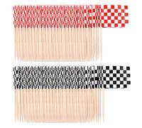 DHSBGWSX Lot de 200 drapeaux de course, décorations de gâteau de course, rouge et noir, 2,5 x 3,5 cm, course, anniversaire