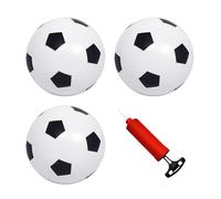 DHSBGWSX Lot de 3 ballons de football gonflables, 1 pompe, mini ballon de football léger, ballon souple gonflable, football de sport pour enfants, cadeau de football pour garçon, convient pour
