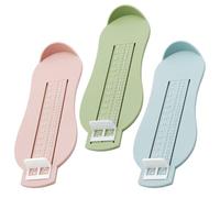 DHSBGWSX Lot de 3 Jauges de Pieds pour Enfant - Règle de Mesure de la Taille du Pied (Rose, Bleu, Vert Nordique), Taille Unique