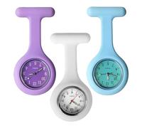 DHSBGWSX Lot de 3 montres d'infirmière à gousset pour infirmière (blanc, violet clair, bleu clair), Blanc, violet clair, bleu clair, Contemporain