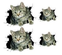 DHSBGWSX Lot de 4 Autocollants de Voiture de Chaton, Chat de Guitare, Mode Imperméables, Bagages, Décoratifs - Décoration d'Articles