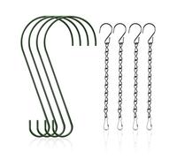 DHSBGWSX Lot de 4 crochets pour paniers suspendus, 4 pièces de chaînes suspendues, crochets de jardin à suspendre, crochets en forme de S en métal, crochets pour suspendre des plantes, crochets de pot