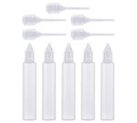 DHSBGWSX Lot de 5 flacons compte-gouttes en plastique avec bouchon de sécurité, ressort compte-goutte avec stylo