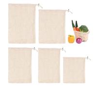 DHSBGWSX Lot de 5 Sacs en Maille Filet de Cuisson à la Viande, Suspendus pour Armoires de Cuisine, Filtrants