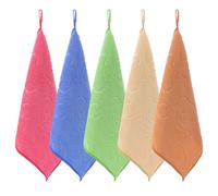 DHSBGWSX Lot de 5 Serviettes Carrées en Relief - Petites pour Enfants, Multi-usages avec Motifs Imprimés - Chiffons de Nettoyage et Serviettes de Cuisine