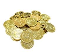 DHSBGWSX Lot de 50 Pièces d'Or de Jeu, Pièces d'Or de Trésor de Pirate, Cadeaux d'Anniversaire d'Enfants, Accessoires de Jeu