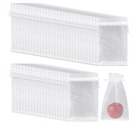 DHSBGWSX Lot de 50 sachets en organza blanc - 13 x 18 cm - Sacs à cordon de serrage - Sacs à confettis - Sacs cadeaux pour fêtes de mariage