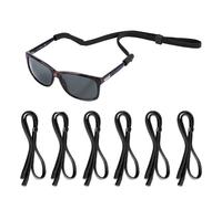 DHSBGWSX Lot de 6 cordons à lunettes noirs en nylon - Cordon réglable pour lunettes de sport - Cordon antidérapant - Convient pour lunettes, lunettes de soleil, lunettes de lecture, Noir , 68 cm lang