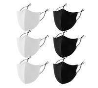 DHSBGWSX Lot de 6 masques de protection solaire, masques réutilisables, masques réglables, masques faciaux respirants à la mode, housses anti-poussière d'extérieur pour hommes et femmes