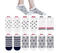 DHSBGWSX Lot de 6 paires de chaussettes de sport mignonnes en coton pour femme