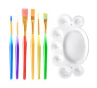 DHSBGWSX Lot de 6 pinceaux à gâteau - Petit pinceau à pâtisserie - Poils en nylon - Manche en aluminium - Rouge, jaune, bleu, vert, violet, orange