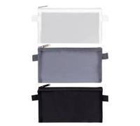 DHSBGWSX Trousse à Crayons Transparente 3 pièces, Maille, Fine, Mini, Facile à Transporter