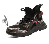 DHsdlpLU Chaussures de Sécurité Hommes Femme Baskets Légères et Confortables avec Embout Acier Antidérapantes et Respirantes pour Travail Industriel,Grey-EUR44